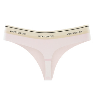 Wholesale Women's Pink Ice Silk <b>Seamless</b> <b>Thong</b> Panties Ultra-thin Low-Rise T-back <b>Thong</b> Quick Dry Comfortable Sports Underwear - Product Image 1