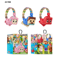 Casque sans fil pour enfants, casque Bluetooth mignon à motif de dessin animé, avec strass, son stéréo, casque pliable
