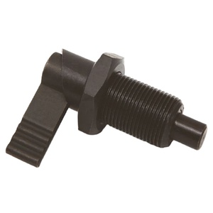 Loquet à ressort rétractable en acier inoxydable à quart de tour avec index de positionnement, goupille de tirage, écrou de verrouillage et goupilles coniques, finition oxydée à la vapeur - Product Image 2