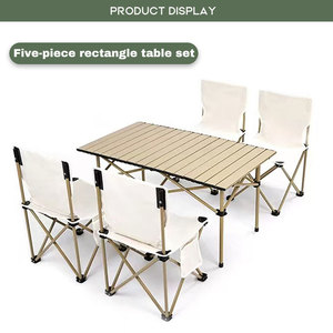 Bộ bàn ghế xếp gọn ngoài trời màu đen, chịu lực cao, dùng cho cắm trại - Product Image 4