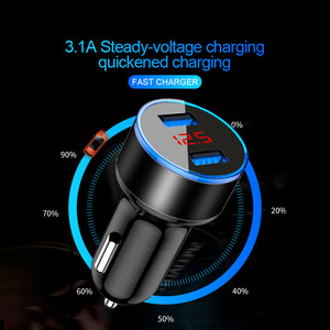 In Stock Daul Port Car Charger Fast <strong>USB</strong> Charging Adapter for iPhone Quick Charging Chargers for Samsung with Digital <strong>Display</strong> - Product Image 4