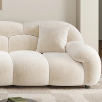 Modernes Cremefarbenes Bouclé-Wolkensofa, Luxuriöse Polstercouch für Wohnzimmer, Villa, Hotel, Apartment Gemütliches Zuhause