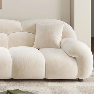 Sofá Modular Curvo Moderno en Color Crema, Tapizado de Lujo para Sala de Estar, Villa, <span class=keywords><strong>Hotel</strong></span>, Apartamento, Hogar Acogedor - Product Image 4