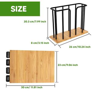 Simple bamboo and wood four-piece cutting board <b>set</b>, multi-functional household fruit and vegetable board, double-sided use, - Product Image 2