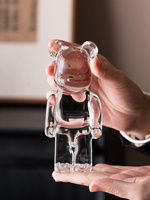 Figurine d'art déco en verre cristal sculpté à la main, ours exquis, cadeau haut de gamme pour mariage, anniversaire, entreprise, décoration moderne