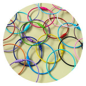 พวงกุญแจลวดโลหะสีสันสดใสพวงกุญแจที่ใส่พวงกุญแจลวดสายเชือกเชือกห่วงล็อคพวงกุญแจเครื่องมือกลางแจ้ง - Product Image 1