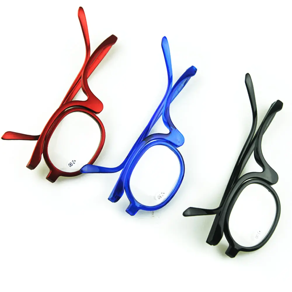 Rotación ampliar maquillaje de ojos gafas de lectura gafas de mujeres de la presbicia gafas doblando gafas