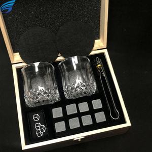 威士忌石花岗岩冷却石威士忌玻璃套装木盒套装不锈钢威士忌石礼品套装 - Product Image 5