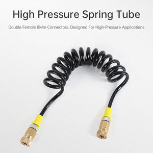 Manguera HP en Espiral DIDEEP para Buceo, Plegable de 35cm a 111cm, 8mm, Conexión Rápida, Doble Conector Hembra - Product Image 1