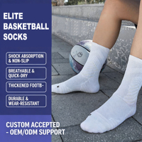 Chaussettes de basketball d'hiver épaisses et rembourrées, anti-choc, antidérapantes, à séchage rapide, respirantes et imperméables