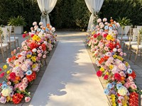 Guirnalda de Flores Artificiales de Seda Multicolor de 2m para Bodas, Pasillos, Fiestas, Eventos, Escenarios, Arreglos Florales, TUOYI, Venta al Por Mayor