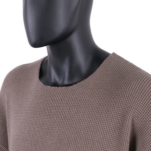 TOPSHOW Custom 100% Cotton Oversized Blank Knitted <b>Waffle</b> Short Sleeve Crew Neck Heavyweight T-<b>shirt</b> - Product Image 3