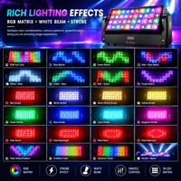 Projecteur Stroboscopique LED Matriciel 36x3W 200W DMX512, Faisceau Stroboscopique de Scène 648pcs 5050 RGB Pixel, Son Actif RDM, Lumière de Fête DJ Club Disco