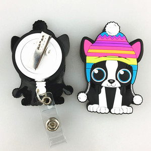Customized Design Novelty Soft PVC Cartoon Animal Cover Retractable Yoyo Badge Reel Holder Novel Cartoon Animal Lanyards