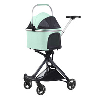 Chariot de voyage pour animaux de compagnie en métal personnalisé en usine, poussette pour chat et chien, capacité de 15 kg, léger, pliable, détachable, chariot de sortie pour animaux de compagnie