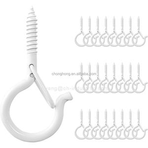 Metal <strong>Q</strong> Hanger Ceiling <strong>Hooks</strong> Cup Eye <strong>Hooks</strong> With Safety Buckle 2.2 Inches Screw <strong>Hooks</strong> for Outdoor String Lights - Product Image 1