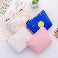 Dompet Koin Kecil Kain Kanvas Kustom untuk Wanita Dompet Mini Print Lucu Tas Uang Kunci Grosir
