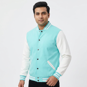 Veste universitaire personnalisée avec logo sur le devant, col montant, coupe-vent, respirante, en polaire, pour hommes, hiver, baseball universitaire - Product Image 1