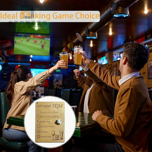 Di alta qualità 10*17cm Laser inciso bere bordo adulto bere a <span class=keywords><strong>sinistra</strong></span> e a destra <span class=keywords><strong>centro</strong></span> gioco con dadi piatti e borsa per il partito - Product Image 4