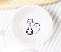 Petit plat en céramique de style japonais avec motif de dessin animé pour chat Assiette jetable pour sauce et vinaigre pour fêtes pour chats