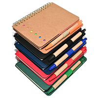 Jeu de cahiers A5 avec logo personnalisé de qualité supérieure stylo en papier avec note autocollante cahier à spirale en papier kraft ensemble d'écriture avec logo personnalisé