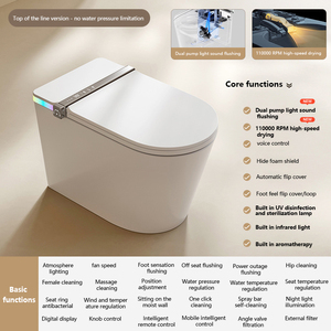 WC intelligent blanc pour salle de bain, à poser au sol, avec bidet intégré, automatique, de luxe - Product Image 5