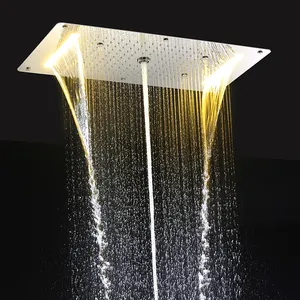 380*700mm größter 304 Edelstahl LED Regen decke Dusch kopf