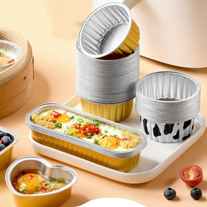 Hộp nướng bánh nhỏ dùng một lần, màu tùy chỉnh, 130ml, làm bằng giấy bạc nhôm, có nắp đậy - Product Image 2