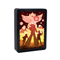 Lampe de Nuit LED Personnalisable en Forme de Personnage de Dessin Animé, Cadre Décoratif en Papier Découpé, Boîte à Lumière LED, Lampe en Papier Sculpté Design Goldorak
