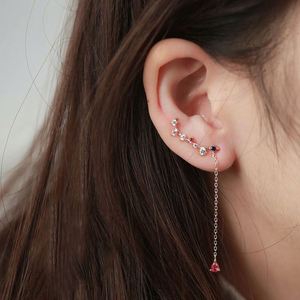 Dylam Dainty Stylish Women Fine Fashion Jewelry S925 Silver Rhodium Plated 5a Diamond Cubic Zirconia <b>Hook</b> Dangle Stud <b>Earrings</b> - Product Image 2