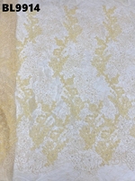 Tissu en dentelle Chantilly Supoo avec perles, tissu en dentelle à cils, tissu en dentelle française à sequins, tissu perlé pour robes de soirée en Slovénie