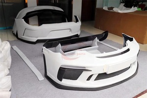 997 GT3 RS Kit carrosserie pour <span class=keywords><strong>Porsche</strong></span> <span class=keywords><strong>911</strong></span> 997 2009-2011 demi pare-chocs avant en Fiber de carbone pare-chocs arrière jupe latérale aileron arrière Kit carrosserie - Product Image 3