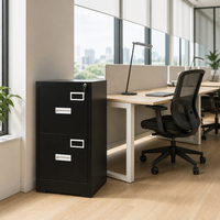 Armoire de rangement mobile en métal à 2 tiroirs réglables pour bureau