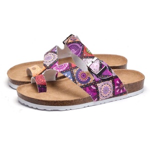 Infradito estivo a punta aperta da spiaggia di alta qualità alla moda <span class=keywords><strong>sandali</strong></span> Casual da <span class=keywords><strong>donna</strong></span> con fibbia con stampa superiore per ragazze pantofole piatte - Product Image 2