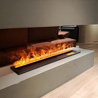 Cheminées électriques à vapeur 3D RVB 1800MM Insérer des cheminées à vapeur d'eau haut de gamme pour la maison et l'hôtel Installation métallique intégrée