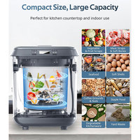 Composteur de cuisine à domicile 2,5 L composteur de déchets alimentaires de grande capacité bac à compost intelligent inodore avec filtre à charbon détachable