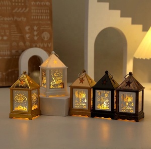 Lanterna Ramadan A Led Con Luna E Stella, Decorazioni Eid Fai Da Te, Luci Calde Per Atmosfera Festa, Regalo Simpatico Per Bambini, Perfetta Per Casa E Tavolo (Bianco, 7x7x13 Cm)