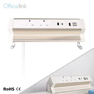 Socket with USB and data connection for office desk