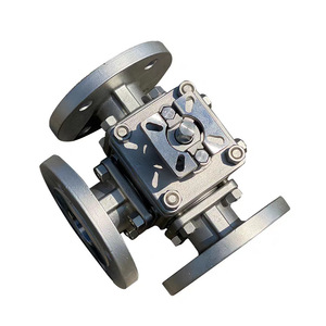 Válvula de Bola Neumática de Tres Vías de Acero Inoxidable Q45F-150lb/300LB 304 316L DN25-DN100 de Dos Piezas -29 120C para Productos Químicos y Litio - Product Image 2