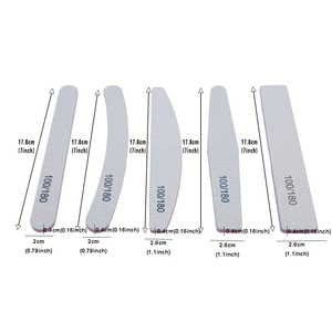 Nhà Máy Bán buôn móng tay tập tin 100/180 Grit nửa mặt trăng Vuông thẳng ngựa vằn móng tay tập tin có thể giặt giấy nhám làm móng tay móng chân công cụ - Product Image 6