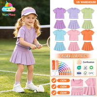 Ensemble de vêtements de sport pour filles Yunmao, 2 pièces : t-shirt à manches courtes et col rond et jupe-short plissée avec short intégré