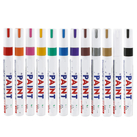 Marqueurs de peinture permanents à base d'huile Bonvada à prix abordable, 12 couleurs, étanches, avec logo personnalisé, pointes de 2 mm pour