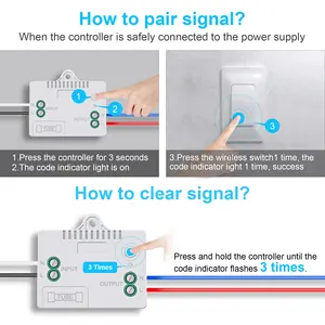 Interrupteur d'éclairage sans fil auto-alimenté 433MHz Récepteur de télécommande RF Pas besoin de WiFi Luminaire de commutateur de télécommande extérieur