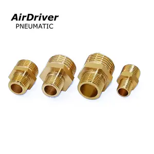Brass Straight Union Hex Nipple Hydraulic Hose Connector Fittings Female And Male Thread