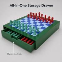 Jeu d'échecs en bois de 12 pouces avec tiroir de rangement, 32 pièces, jeu de société portable pour la famille et les adultes, divertissement intérieur