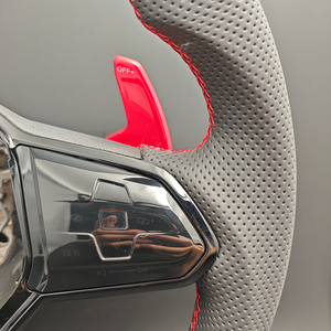 พวงมาลัยแอกครึ่งรอบคาร์บอนไฟเบอร์สำหรับ VW <span class=keywords><strong>Volkswagen</strong></span> Golf 8 R 5 6 7 MK8 MK6 MK7 7R 8R GTI POLO Passat B8 - Product Image 5