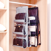 Vente chaude Double Face 6-Pocket Hanging Sac À Main Organisateur Transparent Sac De Rangement pour Armoire Placard Vêtements Garage Utilisation