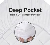 Surmatelas extra épais Queen 400 TC 100% coton, surmatelas rafraîchissant et respirant, protège-matelas