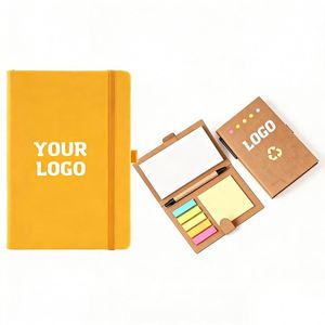 Wholesale A6 Pu <b>Leather</b> Custom Logo Note Books for Promotional Business Gift Hardcover Notebook With Pen Holder - Product Image 1