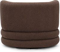 Fauteuil pivotant de salon d'hôtel en tissu bouclé Astor Brown avec style design et lieu d'origine